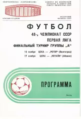 ЦСКА - Ротор Волгоград/Котайк Абовян 14/17.11.1985 Чемпионат СССР