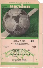 Арарат Ереван - ЦСКА 03.06.1981 Чемпионат СССР