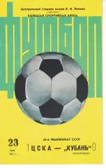 ЦСКА - Кубань Краснодар 23.05.1981 Чемпионат СССР Жёлтая