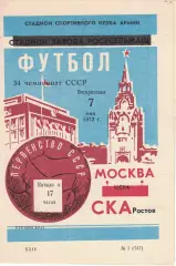 СКА Ростов - ЦСКА 07.05.1972 Чемпионат СССР