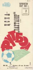 ЦСКА - Пахтакор Ташкент 02.09.1968 Чемпионат СССР