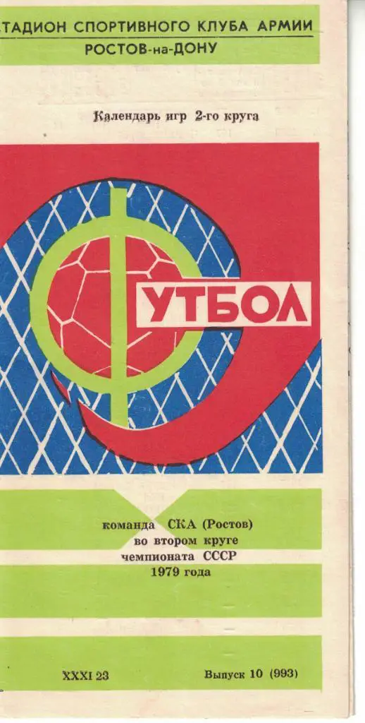 Команда СКА Ростов-на-Дону во втором круге Чемпионата СССР 1979 года