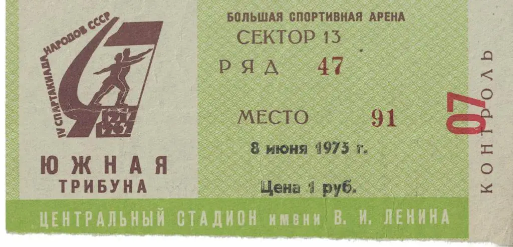 СССР - Италия 08.06.1975 Товарищеский матч Билет