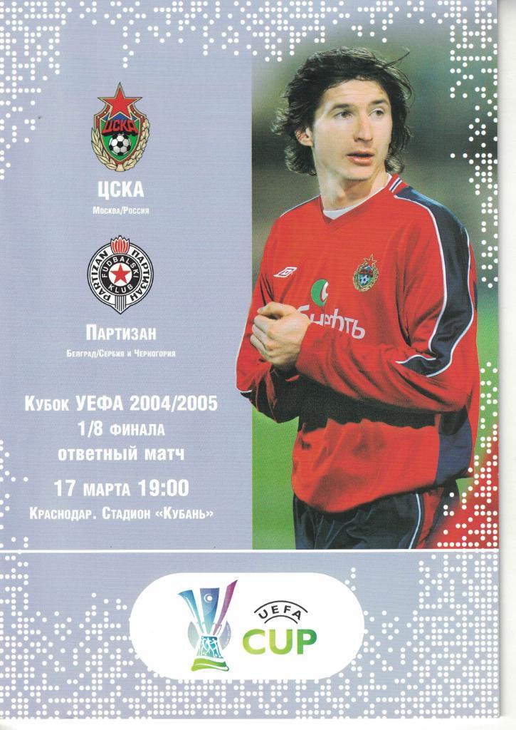 ЦСКА - Партизан Белград 17.03.2005 1/8 Кубка УЕФА 1