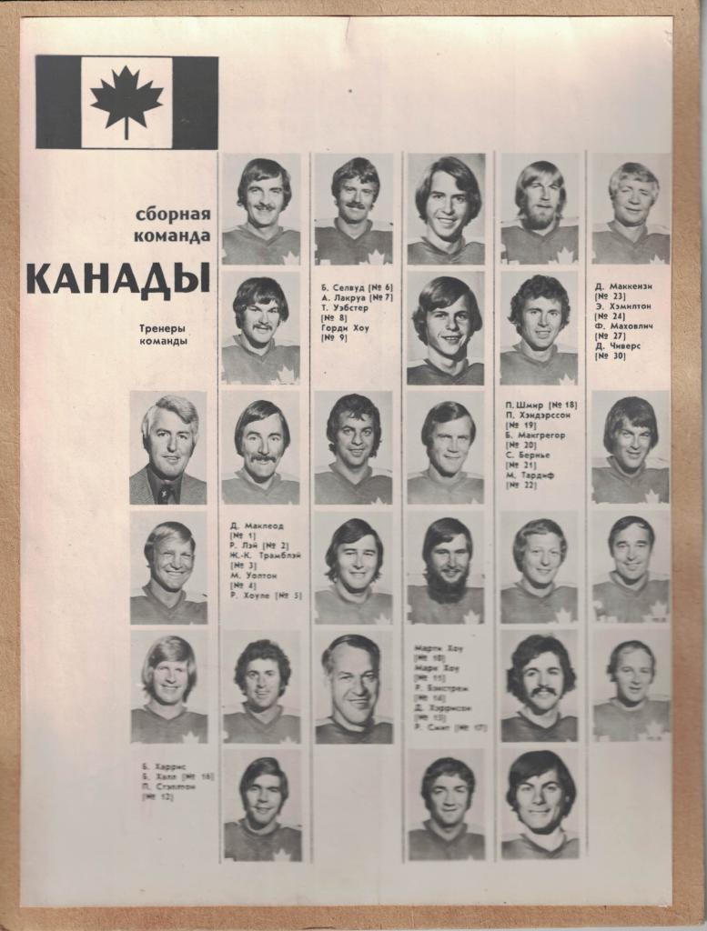 Сборная Канады (ВХА). Серия со сборной СССР 1974