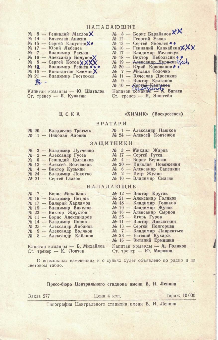 Крылья Советов Москва - Сибирь, ЦСКА - Химик 10, 11 и 13.03.1976 2