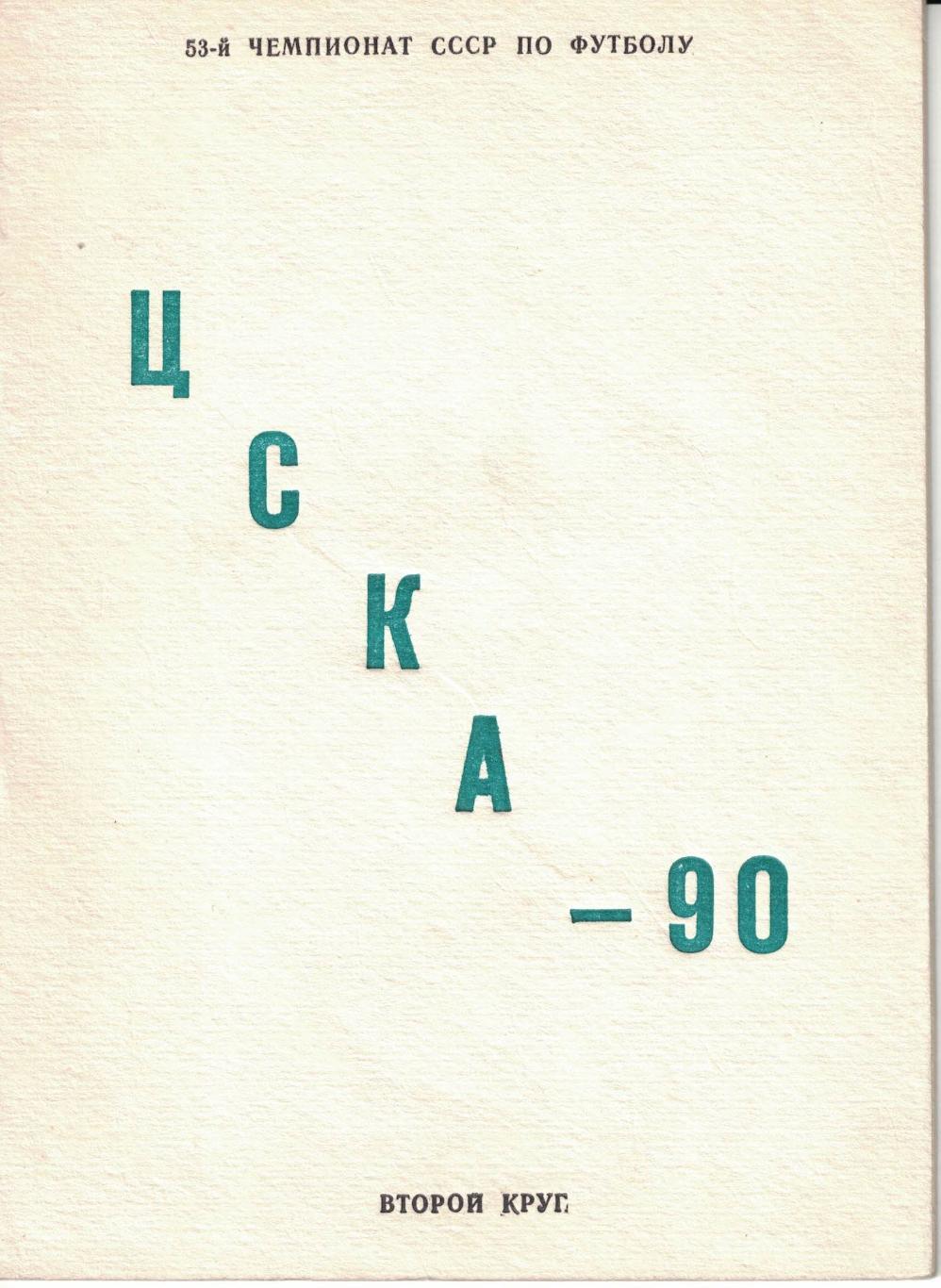 ЦСКА 1990. Программа соревнований. Первый и второй круг 1