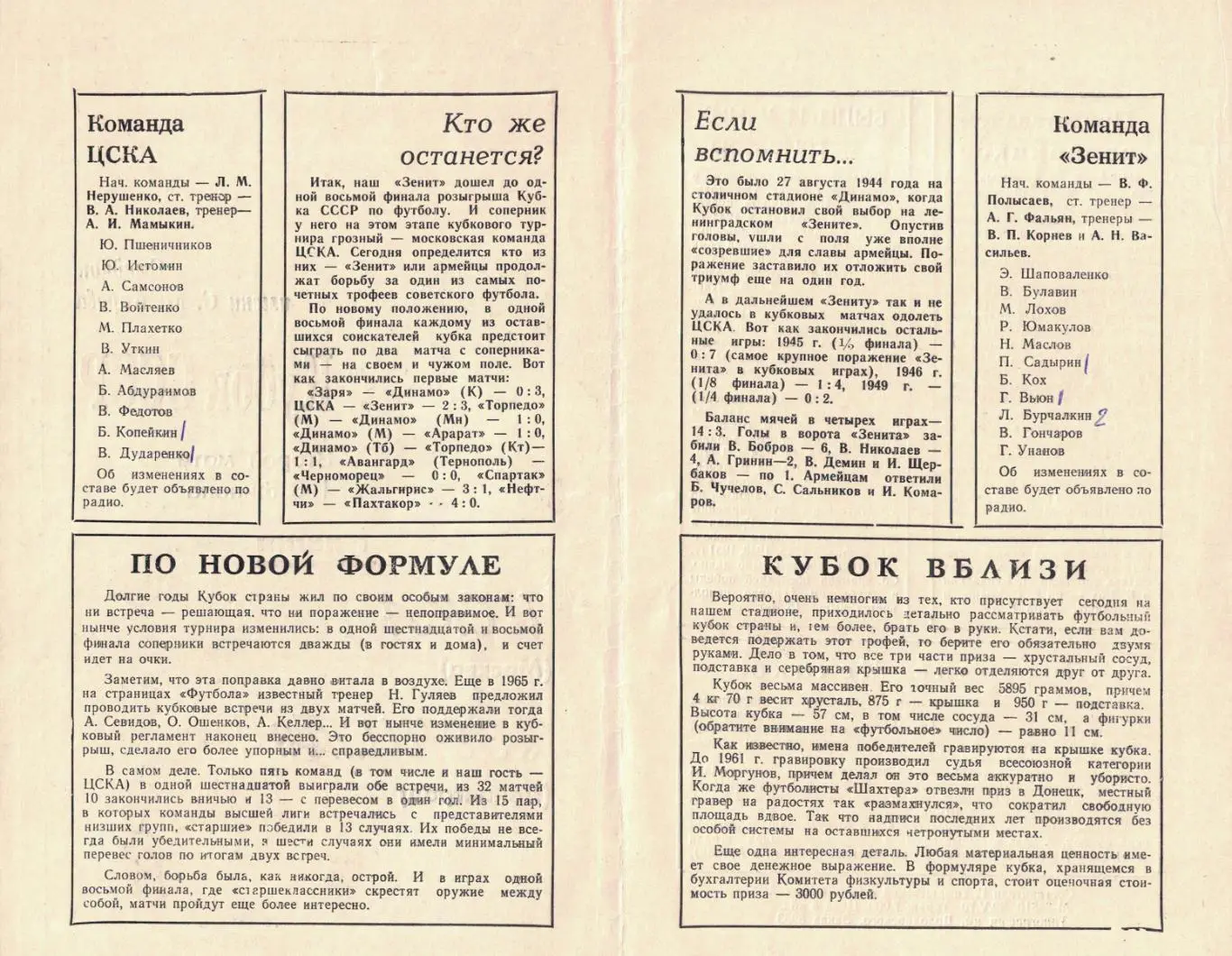 Зенит Ленинград - ЦСКА 01.06.1970 Кубок СССР 1/8 финала 1