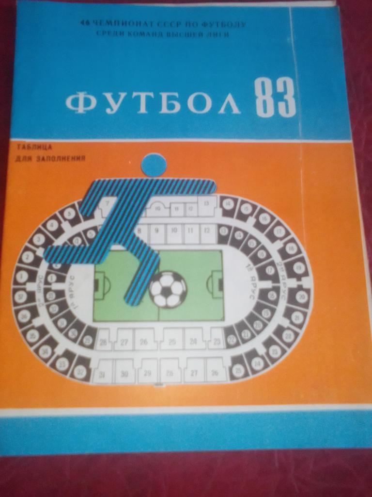 Шахтер Донецк Календарь игр 1983 год.