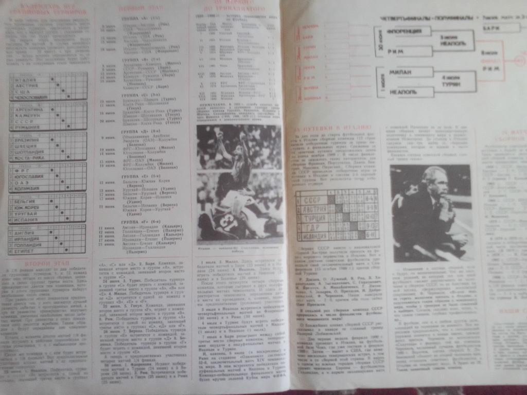 Программа-Календарь 14-й Чемпионат мира по футболу 1990 год. 1