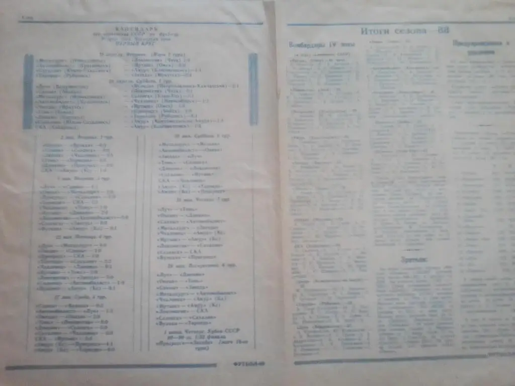 Фк Селенга Улан-Удэ 1989 год. Календарь игр. 3