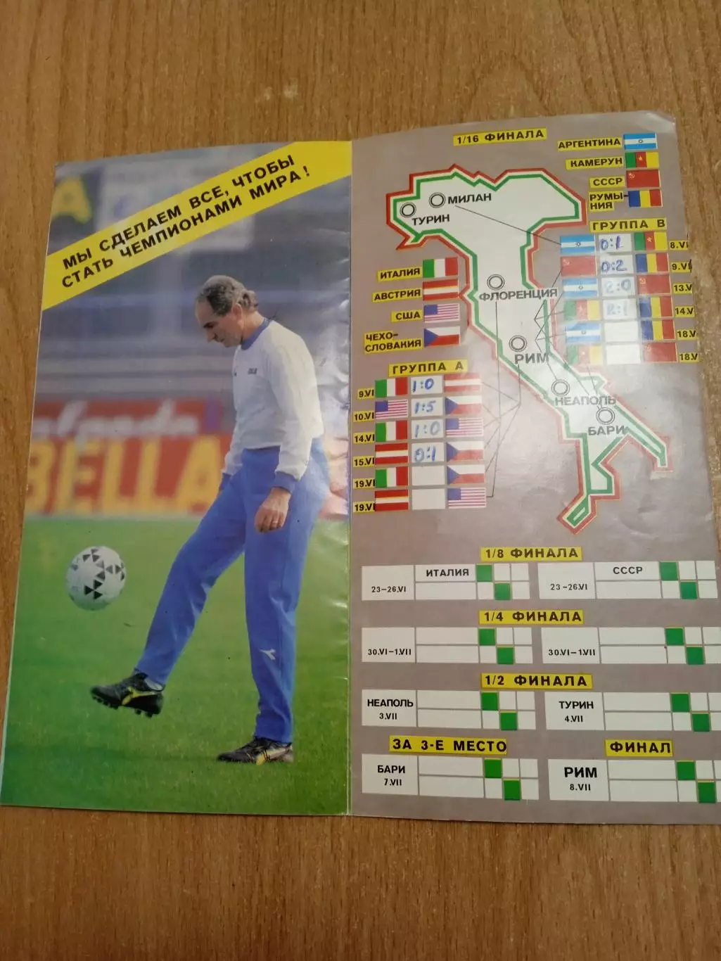 Чемпионат(кубок)мира-1990,Италия.Календарь. 1