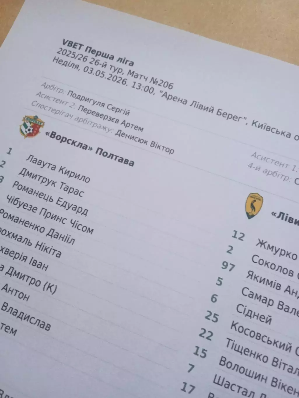 -Ворскла Полтава-Лев.берег,Киев-3.05.2026 1