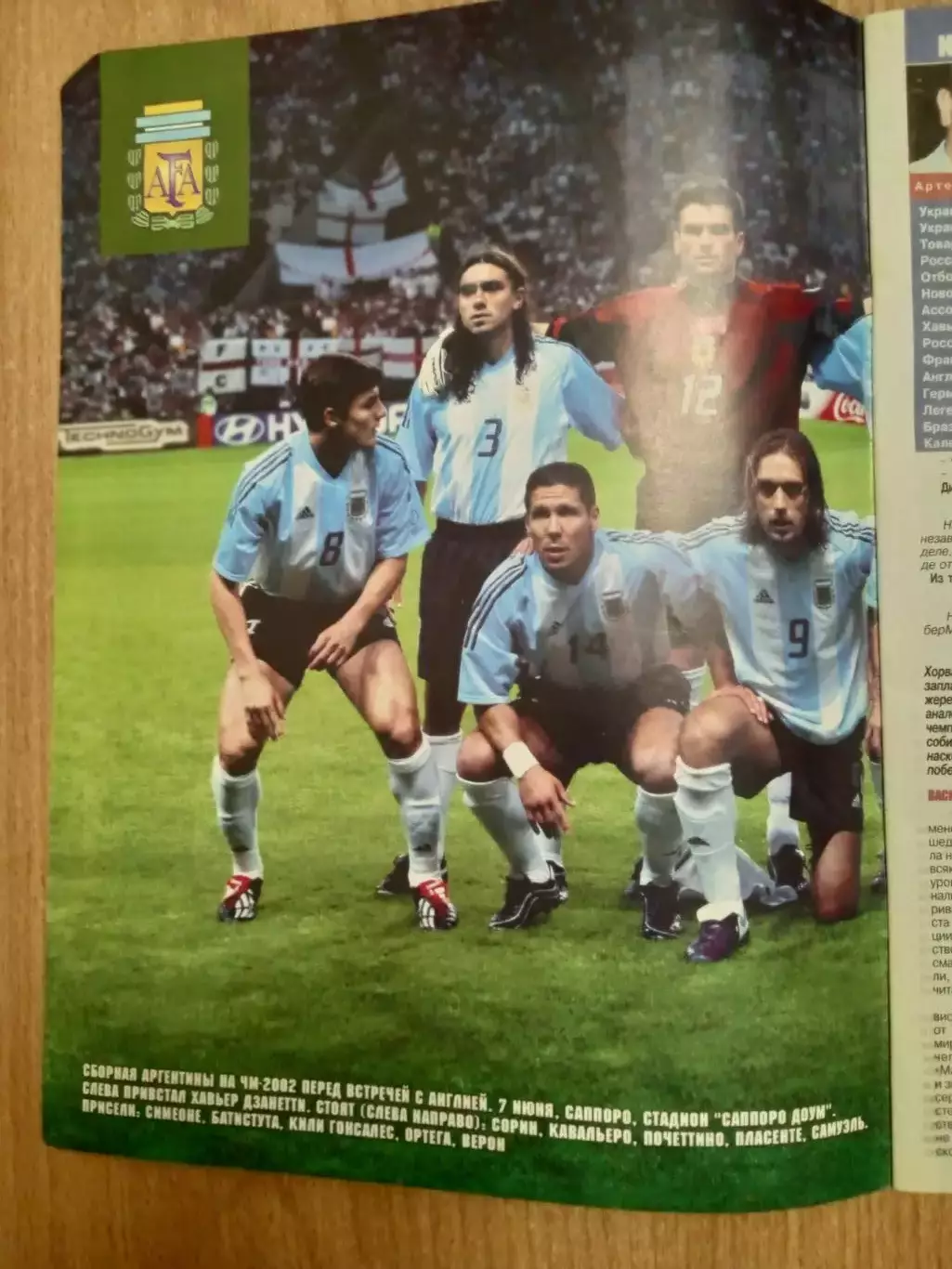 Футбол-Украина-2003(N-34)постер-Аргентина,2002) 1