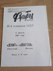 Зенит-Спартак Москва-6.08.1983