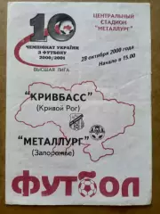 Кривбасс-Металлург Запорожье-28.10.2000