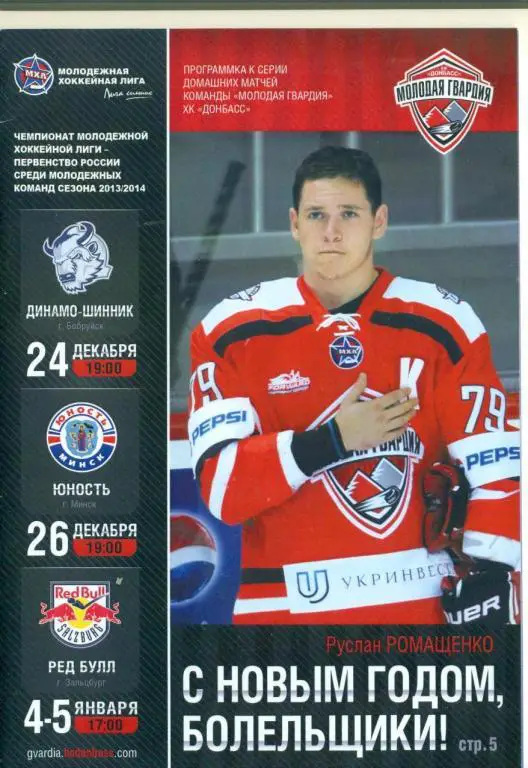 МХЛ-Донбасс(Молодая Гвардия)-Динамо-Шинник/Юность/Ред Булл -2013/2014