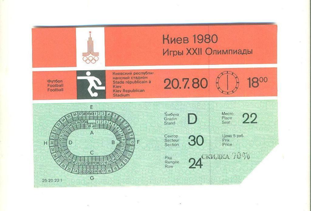 ГДР-Испания-20.07.1980(Олимпиада-1980г,Москва--Киев)