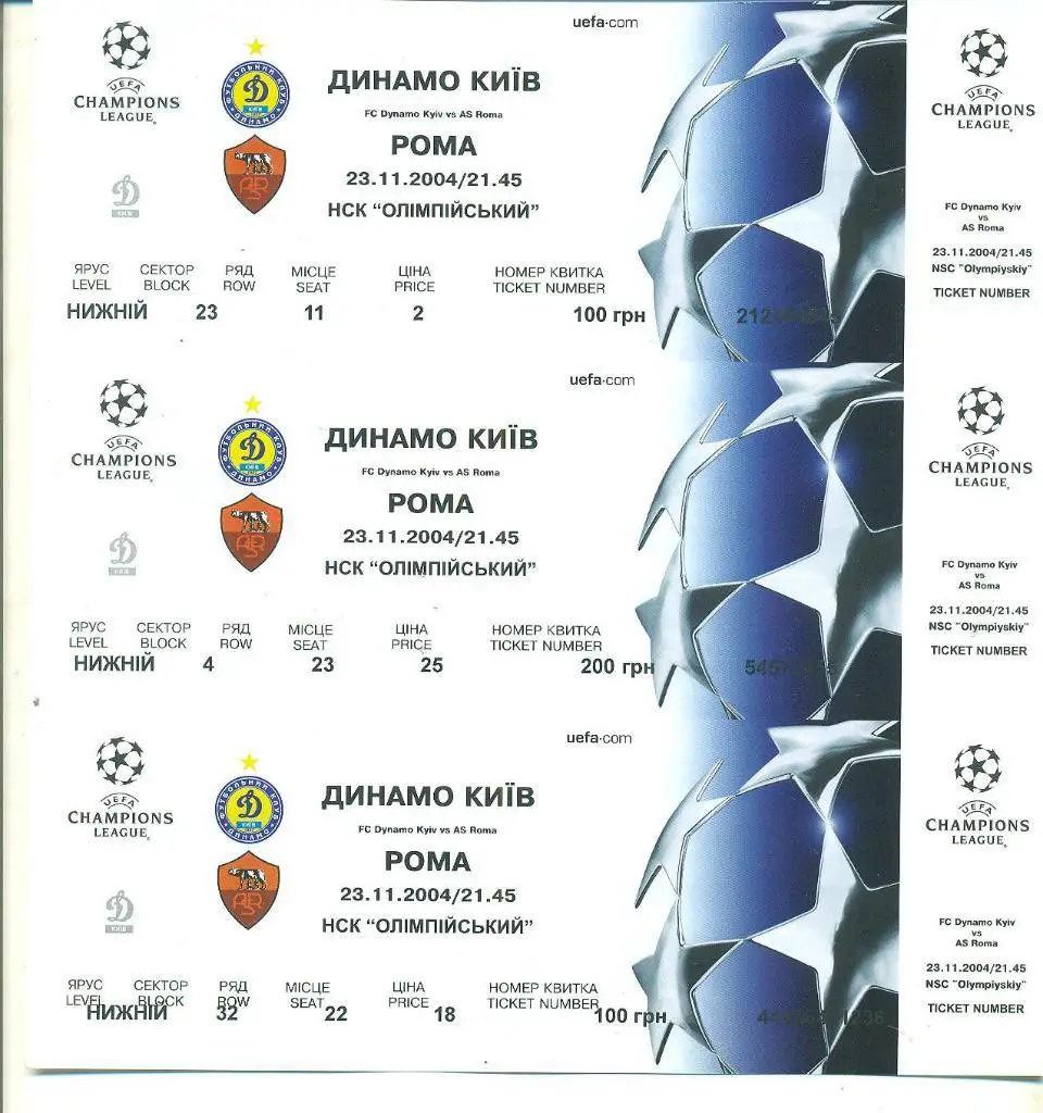 Динамо Киев-Рома Италия-2004