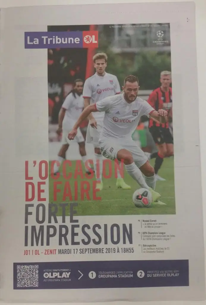 Олимпик Лион-Зенит Россия-17.09.2019.