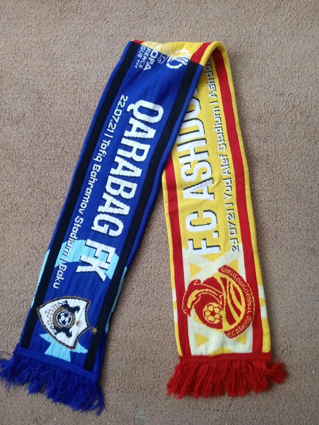 Шарф(роза).Футбол.Ашдод,Израиль-Карабах -2021