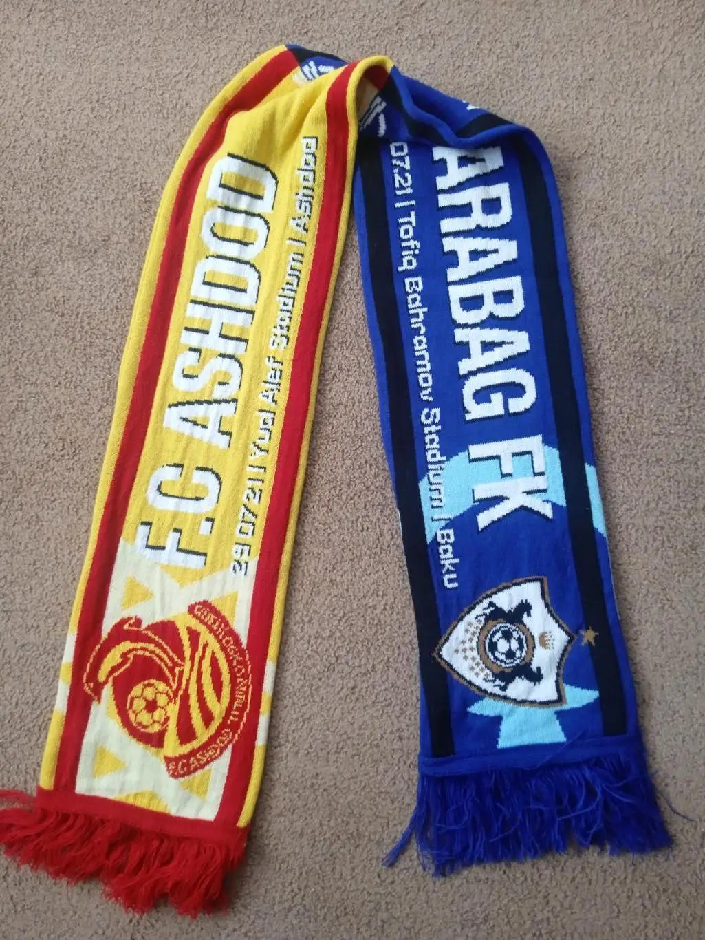 Шарф(роза).Футбол.Ашдод,Израиль-Карабах -2021 1