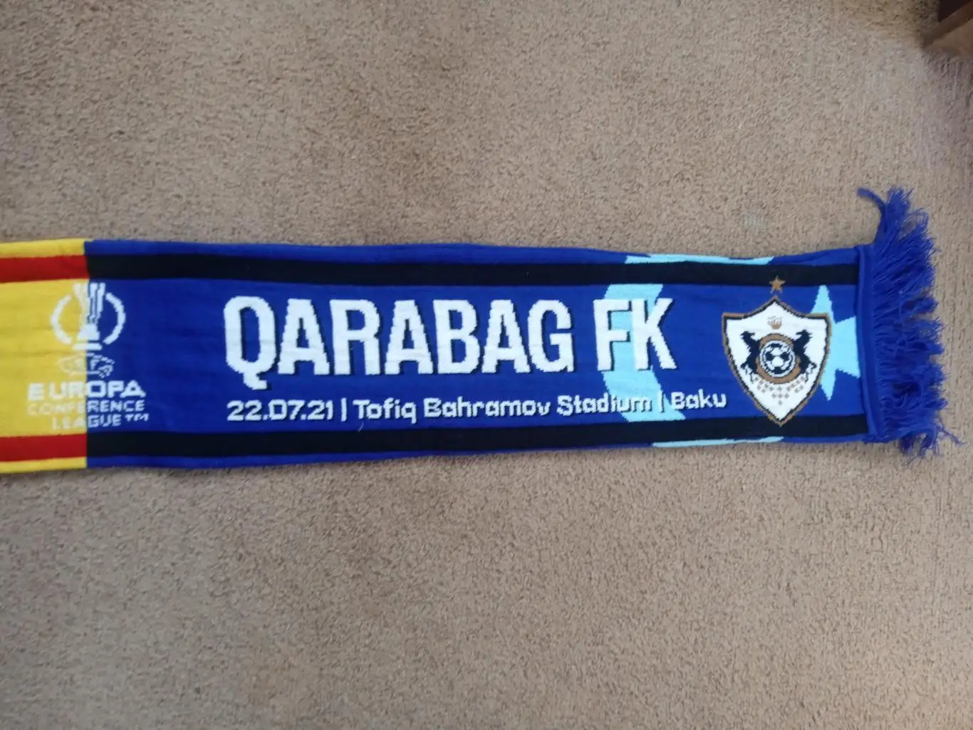 Шарф(роза).Футбол.Ашдод,Израиль-Карабах -2021 3