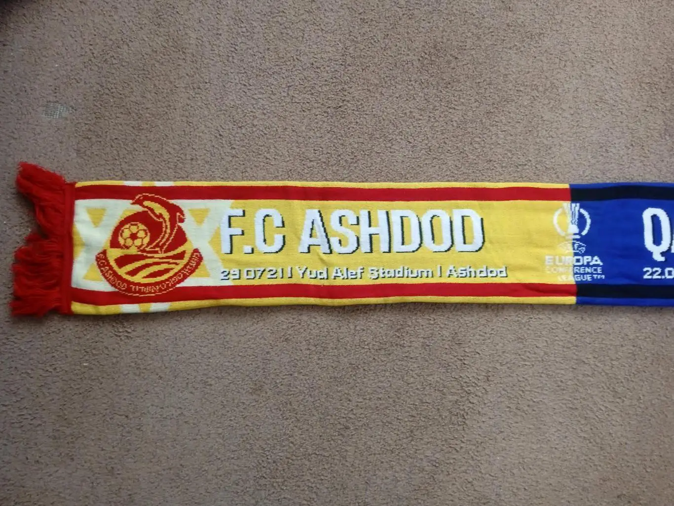 Шарф(роза).Футбол.Ашдод,Израиль-Карабах -2021 5