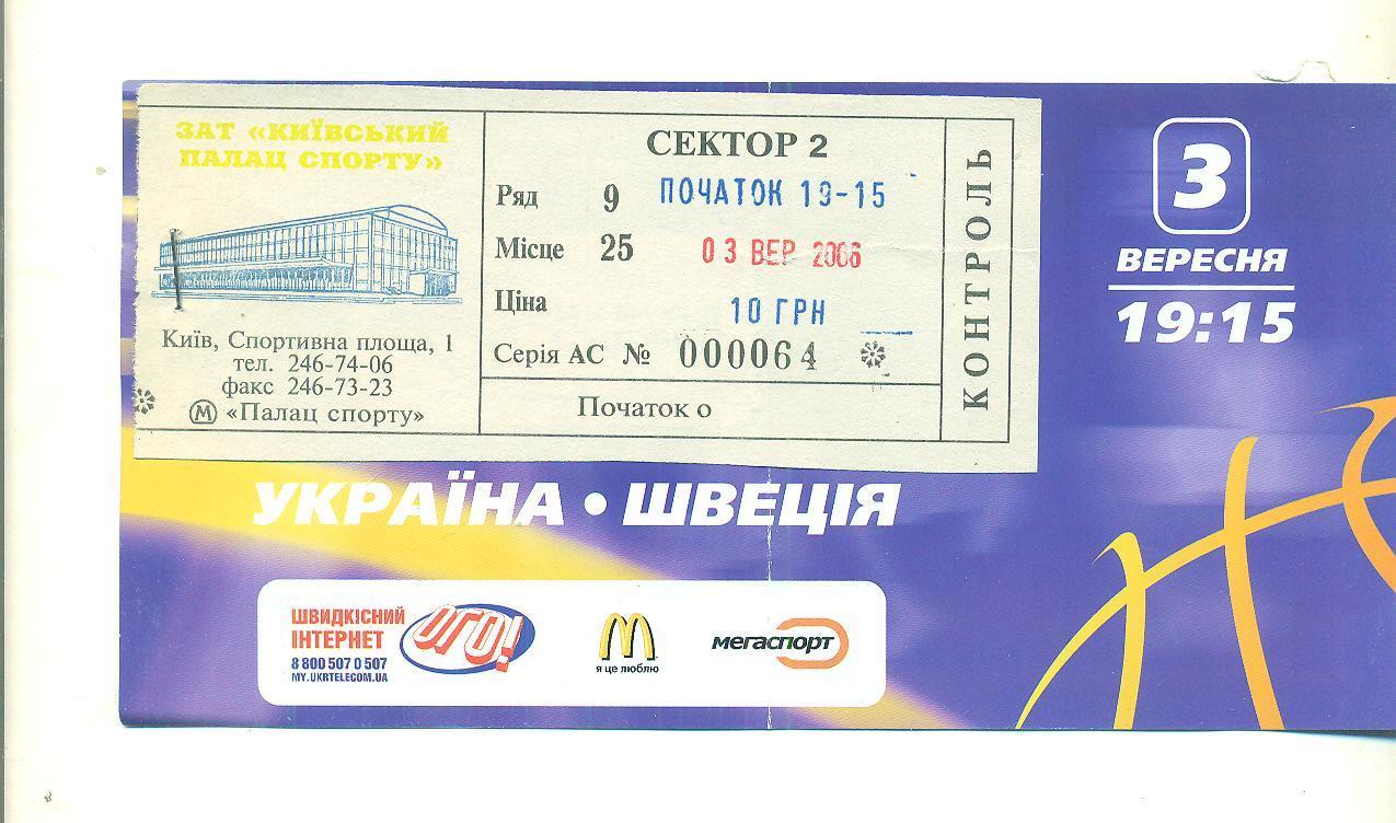 ЕВРОБАСКЕТ.Украина-Швеция-3. 09.2006 1