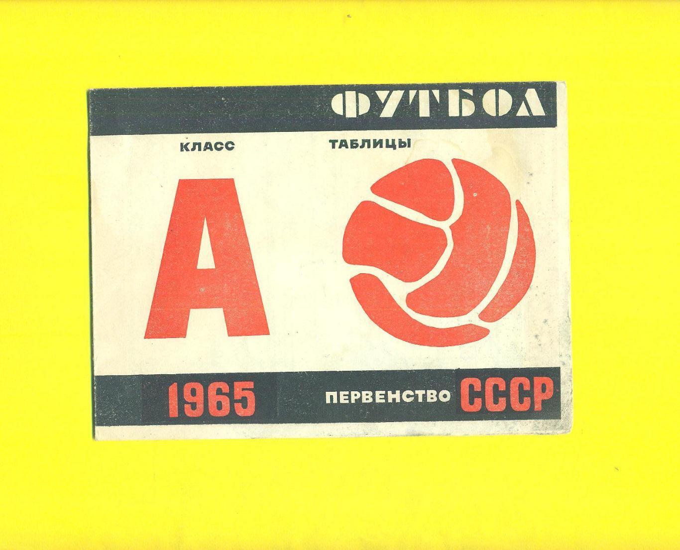 Футбол.СССР-1965.Чемпионат СССР.