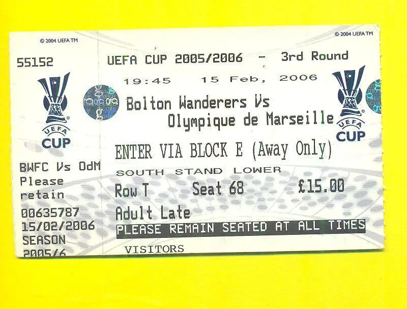 Болтон уон.-Марсель Франция-15.02.2006