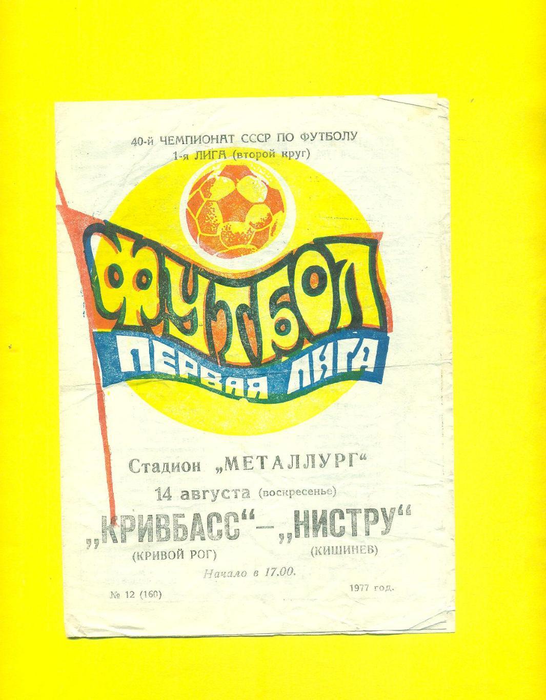 Кривбасс-Нистру Кишинев-14.08.1977