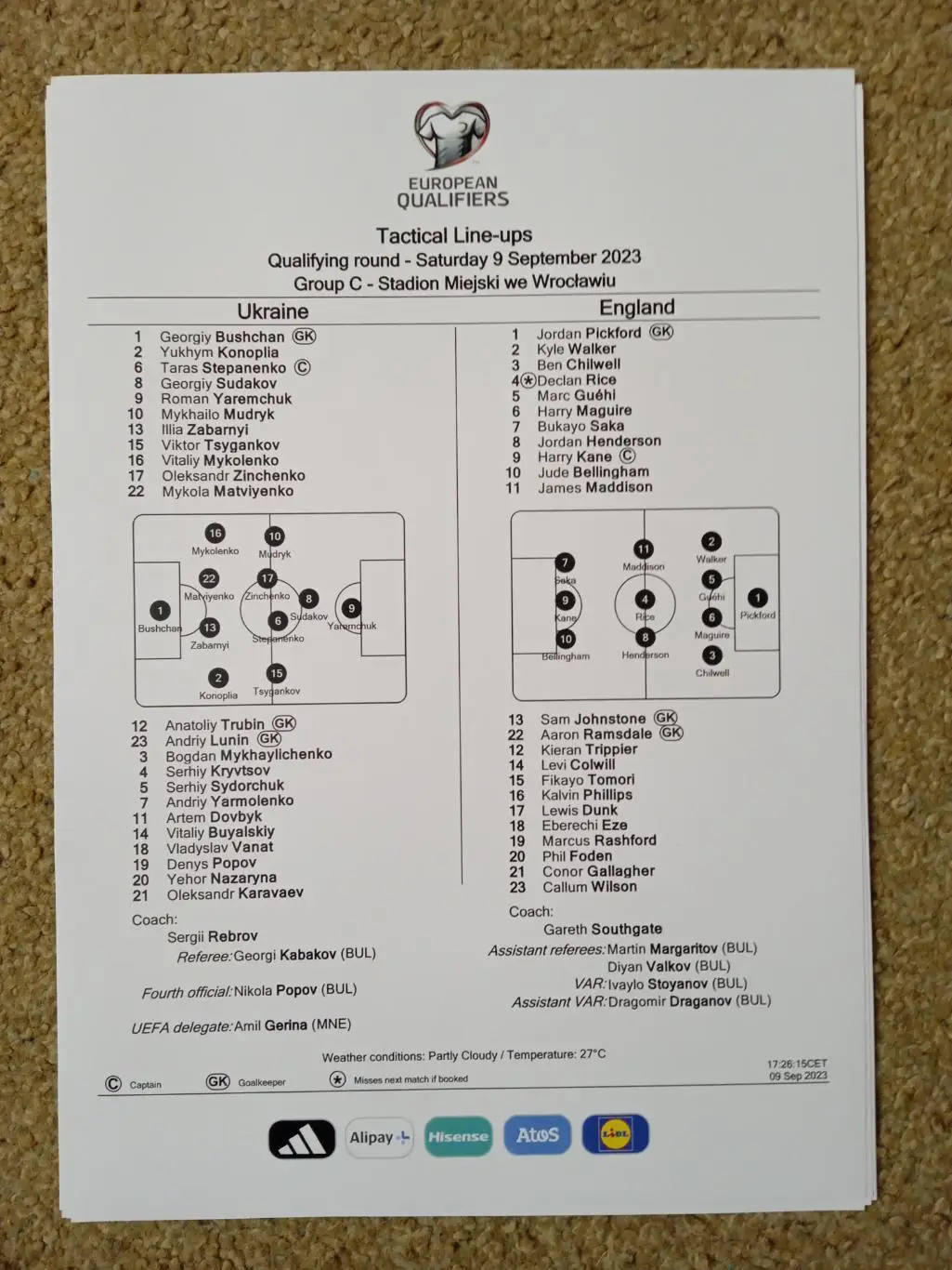 Украина-Англия-9.09.2023.....