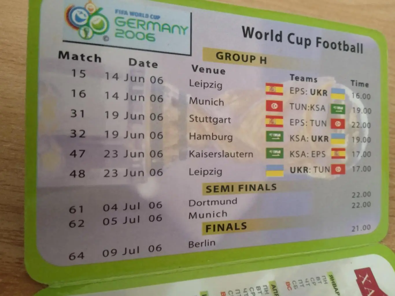 футбол. Украина.Кубок мира-2006 1