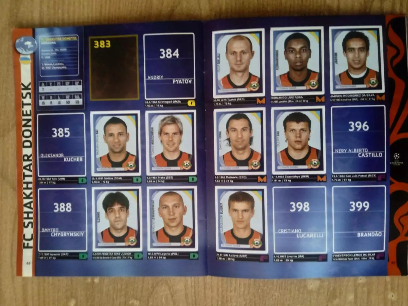 Панини.Лига чемпионов-2007-2008 1