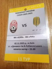 Заря(Зоря)-Рух-2.11.2025