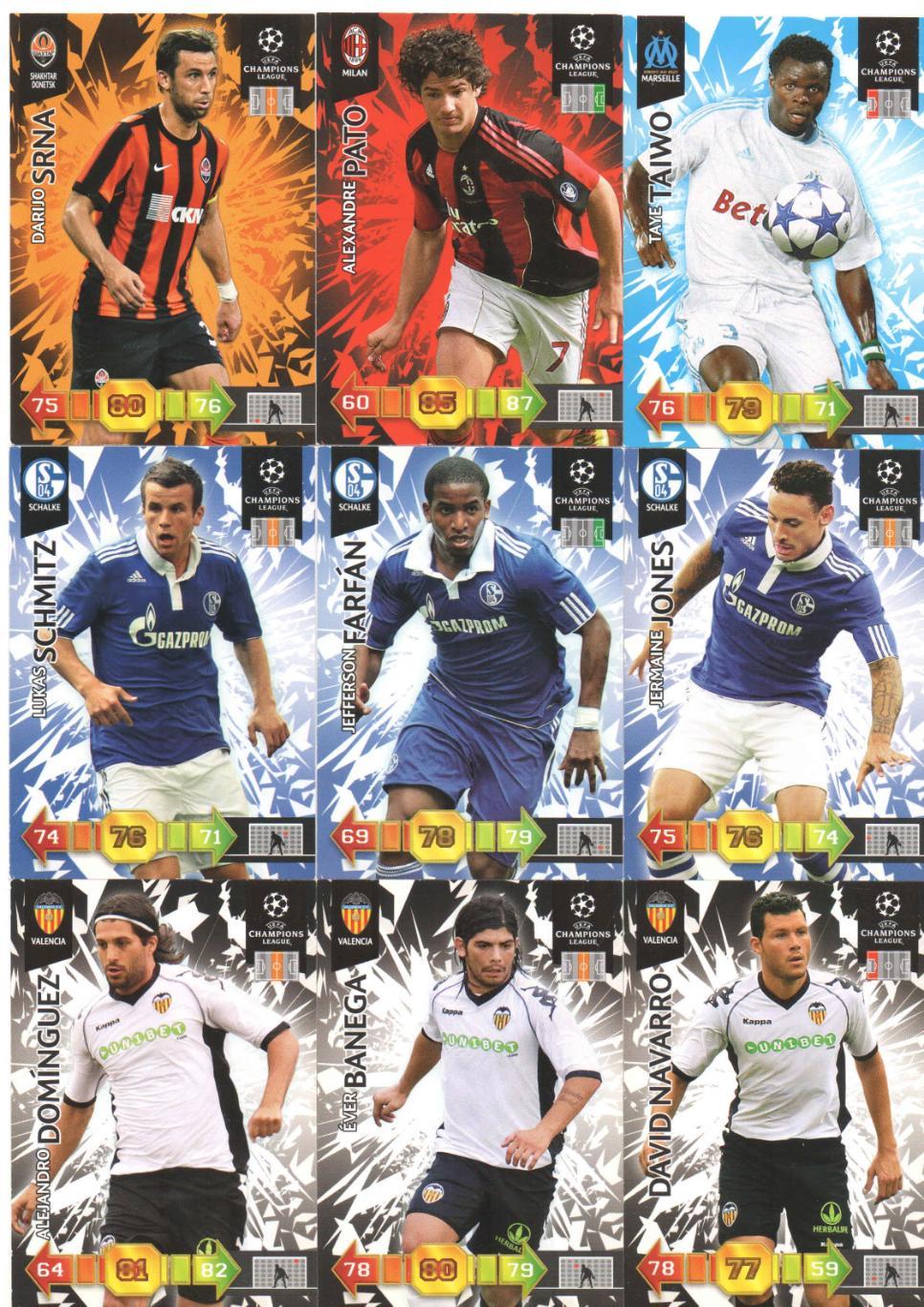 37 карточек Panini Adrenalyn XL Champions League 2010 / 2011 2