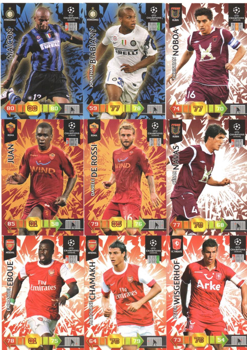 37 карточек Panini Adrenalyn XL Champions League 2010 / 2011 3