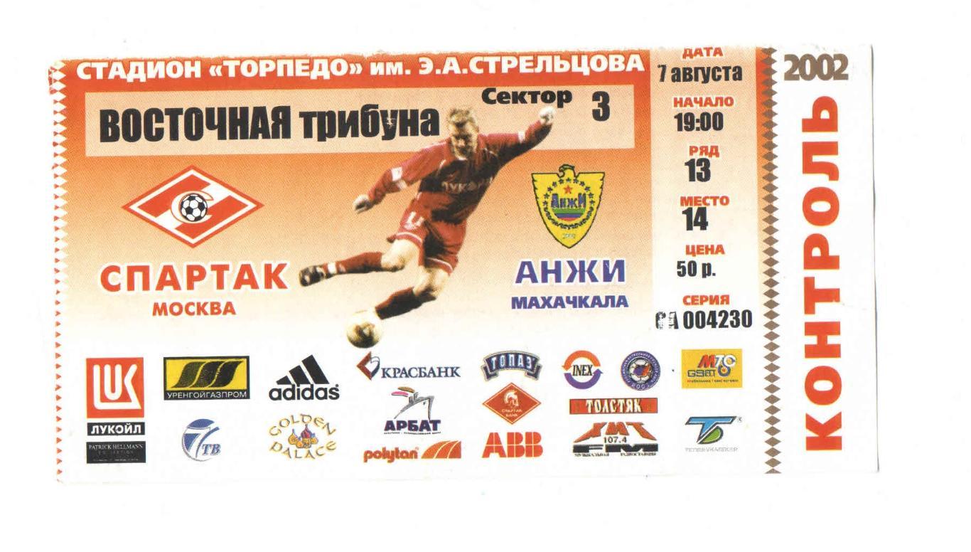 Спартак Москва - Анжи Махачкала 2002