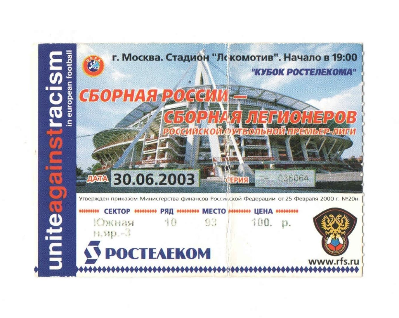 Сборная России - Сборная Легионеров 2003