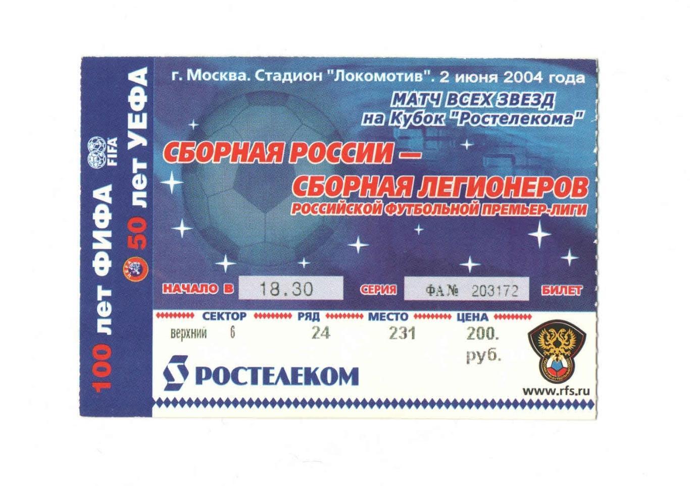 Сборная России - Сборная Легионеров 2004