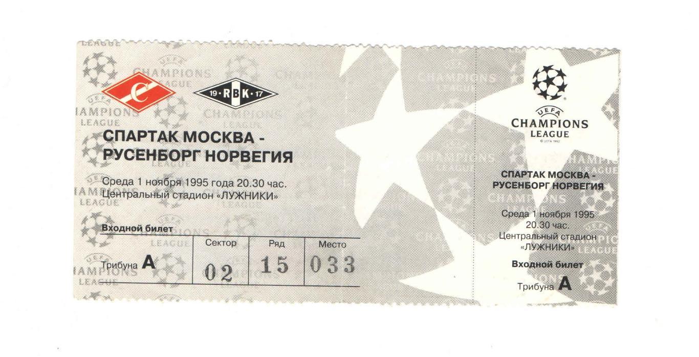 Спартак Москва - Русенборг Норвегия ЛЧ 1995 1