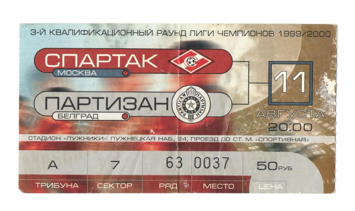 Спартак Москва - Партизан Белград ЛЧ 1999 1