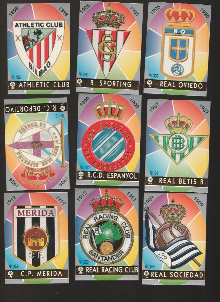 9 карт эмблемы Испанских клубов