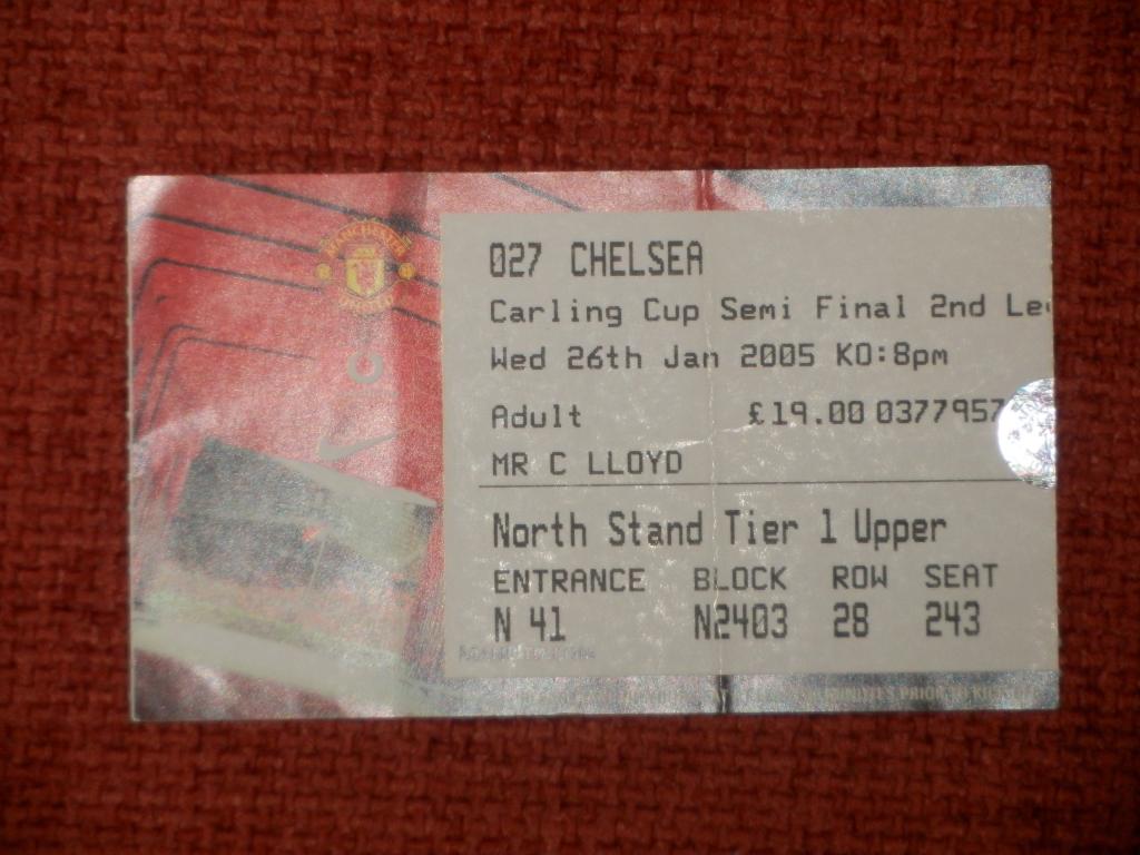 Билет Манчестер Юнайтед - Челси 26.01.2005