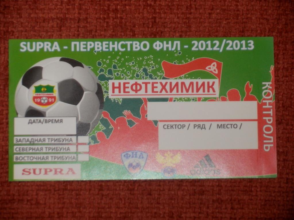 Билет Нефтехимик Нижнекамск - Ротор Волгоград 11.03.2013