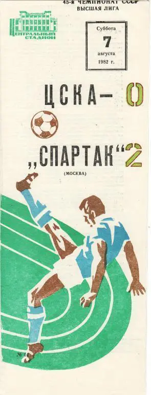 ЦСКА Москва - Спартак Москва - 7.08.1982