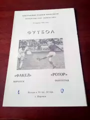 АКЦИЯ. Факел Воронеж - Ротор Волгоград. 20 апреля 1983 год