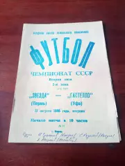 Звезда Пермь - Гастелло Уфа. 12 августа 1986 год