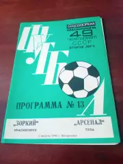 Зоркий Красногорск - Арсенал Тула. 3 августа 1986 год